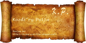 Kozáry Polla névjegykártya